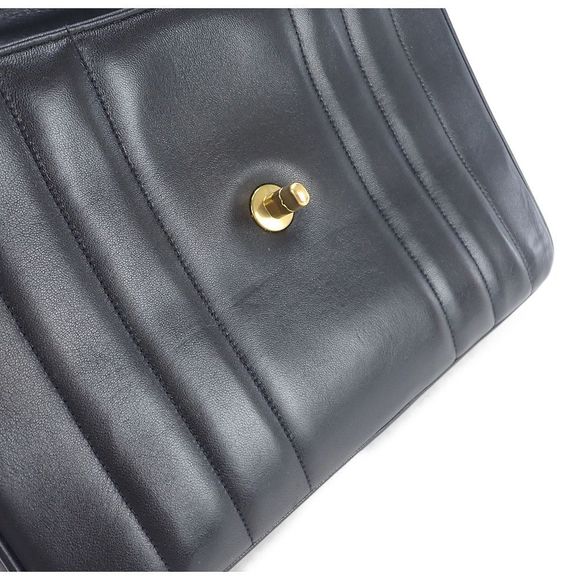 CHANEL Lambskin Mademoiselle Handbag Black With Gold Hardware - Picture 12 of 16